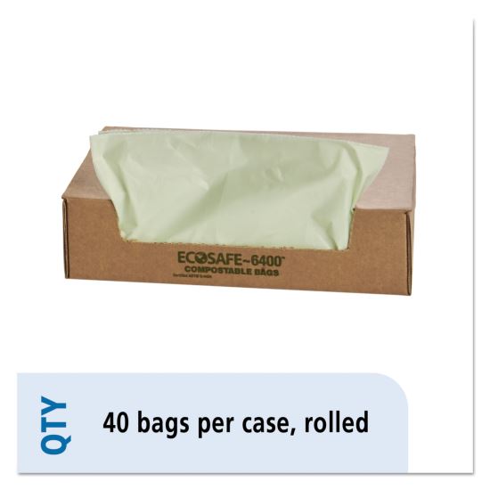 EcoSafe-6400 Bags, 48 gal, 0.85 mil, 42" x 48", Green, 40/Box1