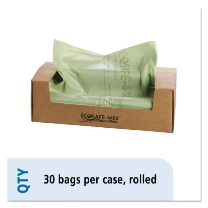 EcoSafe-6400 Bags, 64 gal, 0.85 mil, 48" x 60", Green, 30/Box1