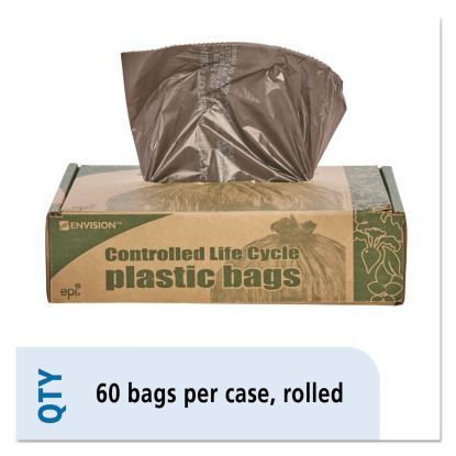 Controlled Life-Cycle Plastic Trash Bags, 30 gal, 0.8 mil, 30" x 36", Brown, 60/Box1