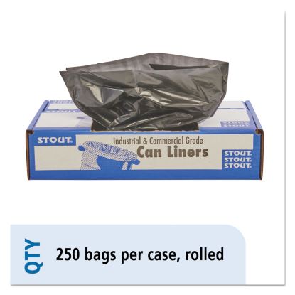 Total Recycled Content Plastic Trash Bags, 10 gal, 1 mil, 24" x 24", Brown/Black, 250/Carton1