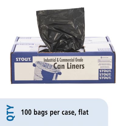 Total Recycled Content Plastic Trash Bags, 60 gal, 1.5 mil, 36" x 58", Brown/Black, 100/Carton1