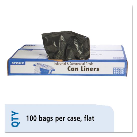 Total Recycled Content Plastic Trash Bags, 60 gal, 1.5 mil, 38" x 60", Brown/Black, 100/Carton1