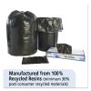 Total Recycled Content Plastic Trash Bags, 65 gal, 1.5 mil, 50" x 51", Brown/Black, 100/Carton2