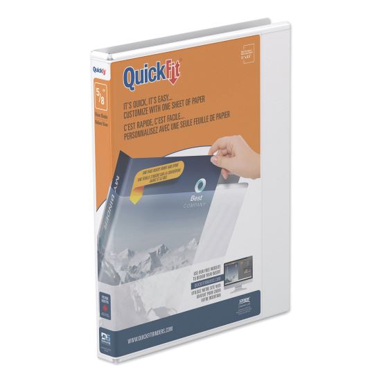 QuickFit D-Ring View Binder, 3 Rings, 0.63" Capacity, 11 x 8.5, White1