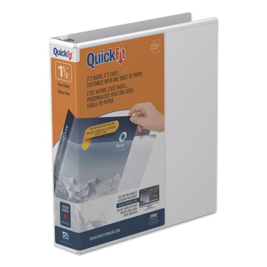 QuickFit D-Ring View Binder, 3 Rings, 1.5" Capacity, 11 x 8.5, White1