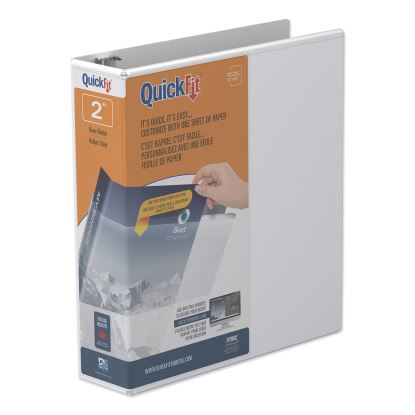 QuickFit D-Ring View Binder, 3 Rings, 2" Capacity, 11 x 8.5, White1