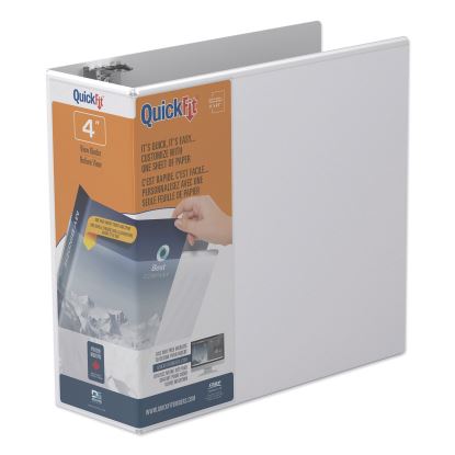 QuickFit D-Ring View Binder, 3 Rings, 4" Capacity, 11 x 8.5, White1