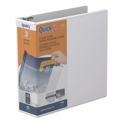 QuickFit Round-Ring View Binder, 3 Rings, 3" Capacity, 11 x 8.5, White1