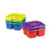Small Art Caddies, 3 Sections, 9.25" x 9.25" x 5.25", Assorted Colors, 5/Pack2