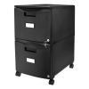 Two-Drawer Mobile Filing Cabinet, 2 Legal/Letter-Size File Drawers, Black, 14.75" x 18.25" x 26"2