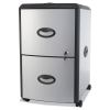 Mobile Filing Cabinet with Metal Siding and Top-Drawer Organizer Tray, 2 Letter File Drawers, Silver/Black, 19" x 15" x 23"2