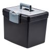 Portable File Box with Large Organizer Lid, Letter Files, 13.25" x 10.88" x 11", Black1