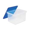 Plastic File Tote, Letter/Legal Files, 18.5" x 14.25" x 10.88", Clear/Blue2