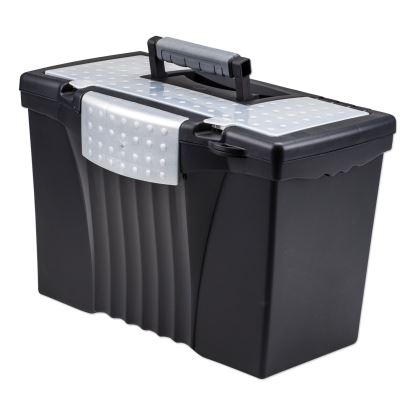 Portable Letter/Legal Filebox with Organizer Lid, Letter/Legal Files, 14.5" x 10.5" x 12", Black1
