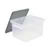 Portable File Tote with Locking Handles, Letter/Legal Files, 18.5" x 14.25" x 10.88", Clear/Silver2