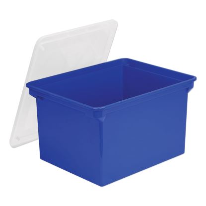 Plastic File Tote, Letter/Legal Files, 18.5" x 14.25" x 10.88", Blue/Clear1