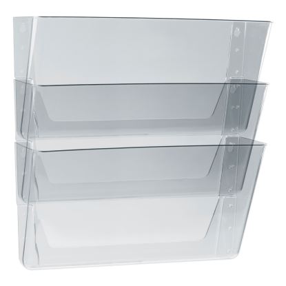 Wall File, 3 Sections, Legal Size 16" x 4" x 14", Clear, 3/Set1