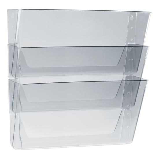 Wall File, 3 Sections, Legal Size 16" x 4" x 14", Clear, 3/Set1