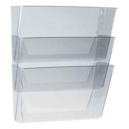 Wall File, 3 Sections, Letter Size, 13" x 4" x 14",  Clear, 3/Set1