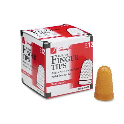 Rubber Finger Tips, 11 (Small), Amber, Dozen1