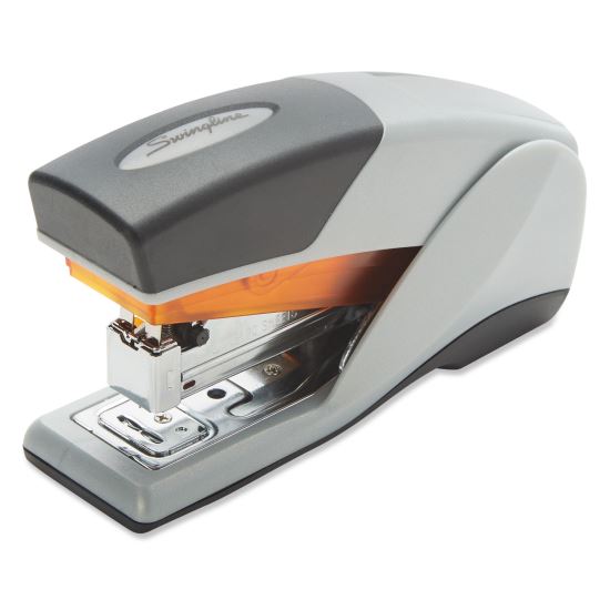 Optima 25 Reduced Effort Compact Stapler, 25-Sheet Capacity, Gray/Orange1