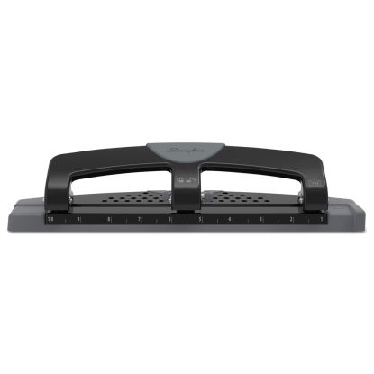 12-Sheet SmartTouch Three-Hole Punch, 9/32" Holes, Black/Gray1