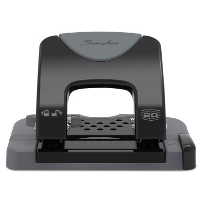 20-Sheet SmartTouch Two-Hole Punch, 9/32" Holes, Black/Gray1