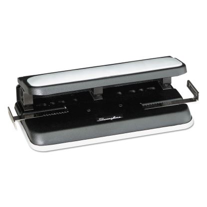 32-Sheet Easy Touch Two- to Three-Hole Punch with Cintamatic Centering, 9/32" Holes, Black/Gray1