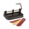 40-Sheet Accented Heavy-Duty Lever Action Two- to Seven-Hole Punch, 11/32" Holes, Black/Woodgrain2