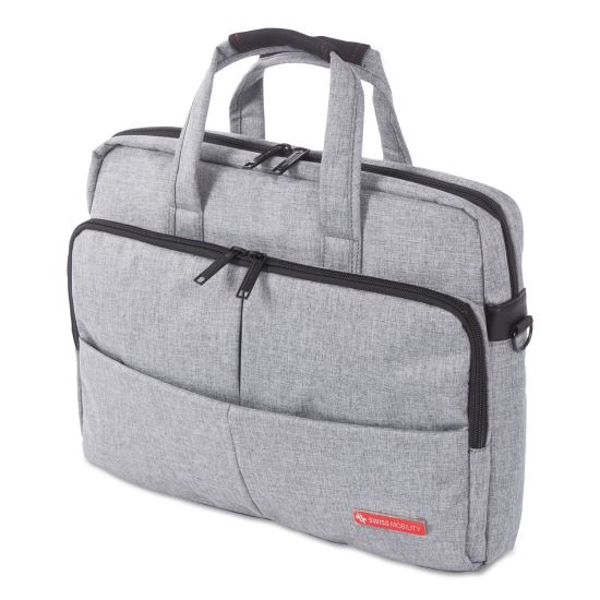 Sterling Slim Briefcase, Fits Devices Up to 15.6", Polyester, 3 x 3 x 11.75, Gray1