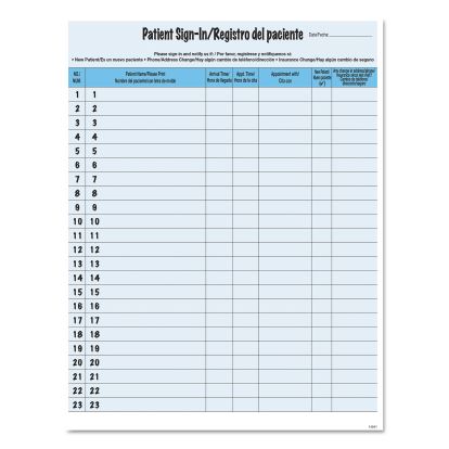 HIPAA Labels, Patient Sign-In, 8.5 x 11, Blue, 23/Sheet, 125 Sheets/Pack1