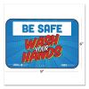 BeSafe Messaging Education Wall Signs, 9 x 6,  "Be Safe, Wash Your Hands", 3/Pack2