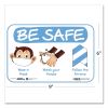 BeSafe Messaging Education Wall Signs, 9 x 6,  "Be Safe, Wear a Mask, Wash Your Hands, Follow the Arrows", Monkey, 3/Pack2