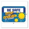 BeSafe Messaging Education Wall Signs, 9 x 6,  "Be Safe, Stop The Spread Of Germs", 3/Pack2