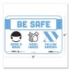 BeSafe Messaging Education Wall Signs, 9 x 6,  "Be Safe, Wear a Mask, Wash Your Hands, Follow the Arrows", 3/Pack2