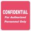 HIPAA Labels, CONFIDENTIAL For Authorized Personnel Only, 2 x 2, Red, 500/Roll1