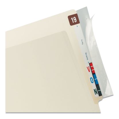 Self-Adhesive Label/File Folder Protector, End Tab, 2 x 8, Clear, 100/Box1