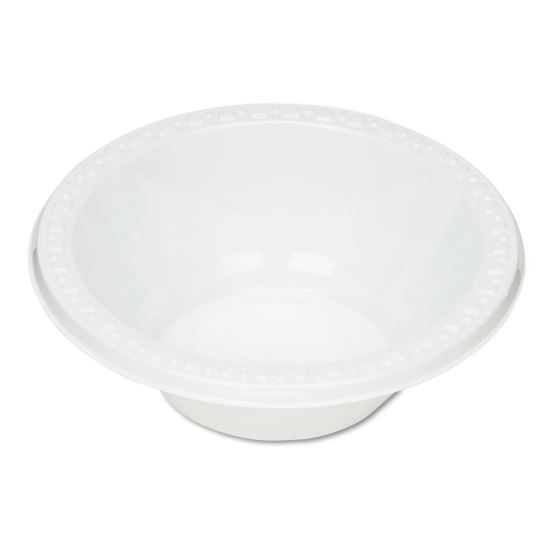 Plastic Dinnerware, Bowls, 12 oz, White, 125/Pack1