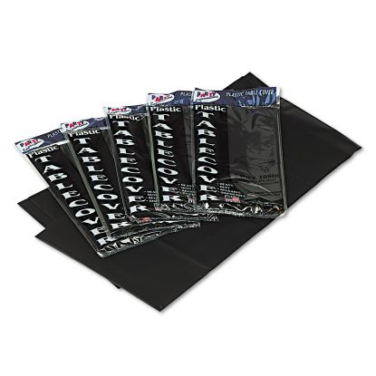 Table Set Rectangular Table Covers, Heavyweight Plastic, 54" x 108", Black, 6/Pack1