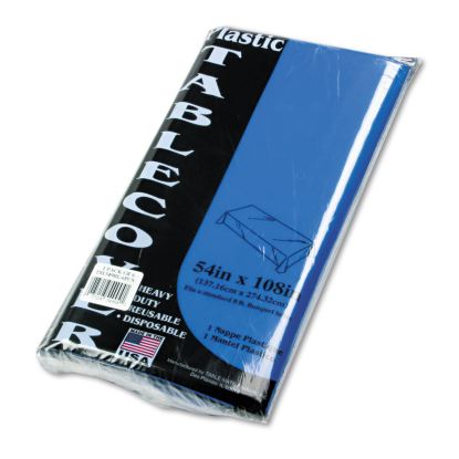 Table Set Rectangular Table Cover, Heavyweight Plastic, 54" x 108", Blue, 6/Pack1