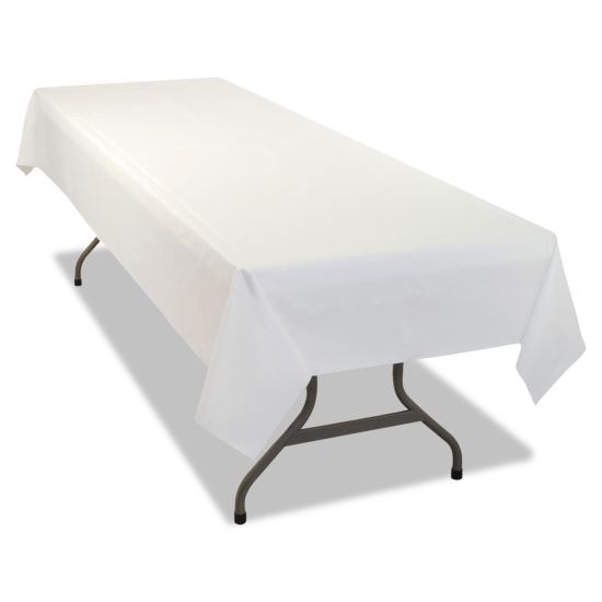 Table Set Rectangular Table Covers, Heavyweight Plastic, 54" x 108", White, 24/Carton1