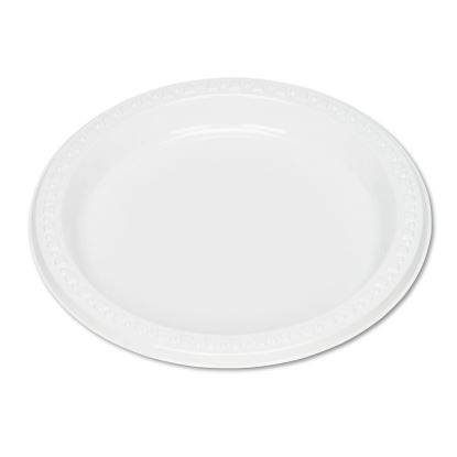 Plastic Dinnerware, Plates, 7" dia, White, 125/Pack1