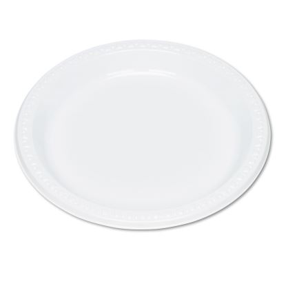 Plastic Dinnerware, Plates, 9" dia, White, 500/Carton1