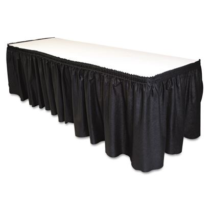 Table Set Linen-Like Table Skirting, Polyester, 29" x 14 ft, Black1