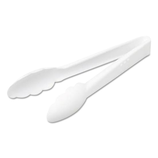 Tongs, Plastic, White, 9", 4/Pack1