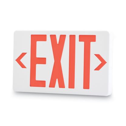 LED Exit Sign, Polycarbonate, 12 1/4" x 2 1/2" x 8 3/4", White1