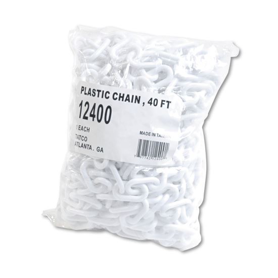 Crowd Control Stanchion Chain, Plastic, 40ft, White1