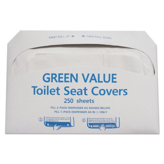 Half-Fold Toilet Seat Covers, 14.75 x 16.5, White, 5,000/Carton1