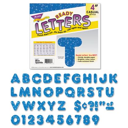 Ready Letters Sparkles Letter Set, Blue Sparkle, 4"h, 71/Set1