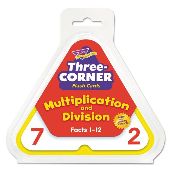 Three-Corner Flash Cards, Multiplication/Division, 5.5 x 5.5, 48/Set1